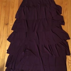 Purple Ruffle Maxi Skirt